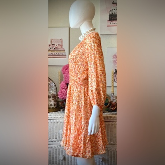 Poupette St. Barth Anabelle Orange Mayflower dress in orange Color size small - Picture 4 of 14